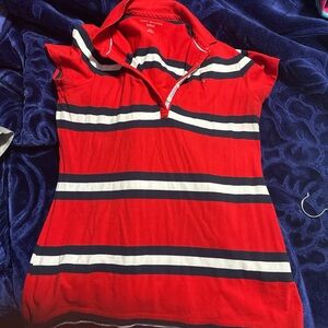 Red Striped Polo Shirt (tommy hilfiger)